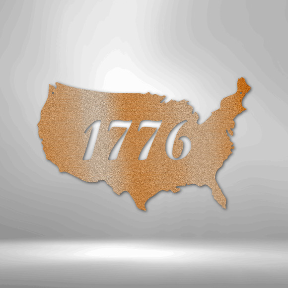 1776 US Steel Steel Sign Laser Cut Powder Coated Home & Office Metal Wall Decor